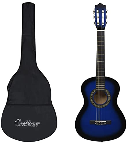 8-tlg. Konzertgitarre 1/2 Starter-set Akustische Klassikgitarren Akustikgitarre Westerngitarre Akustikgitarren für Erwachsene Kinder Anfänger, 34 Blau
