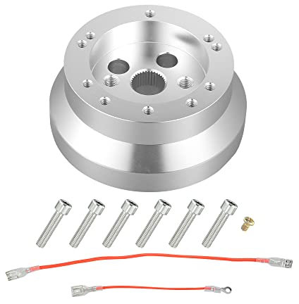 X AUTOHAUX 5 & 6 Hole Steering Wheel Short Hub Adapter for T-Columns for Flaming River for Ididit Columns Steering Wheel Hub Adapter for GM for Chevy