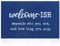 JJUUYOU Large Door Mat Outdoor Welcome Doormat Low Profile Floor Mat Front Doormat, Blue Welcome-ish Indoor Door Rug Non Slip Absorbent Resist Dirt Entrance Rug for Entryway, Patio 90X60CM