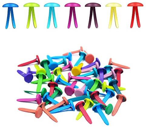 Split-Pins, 50 Stück, mehrfarbige Pastell-Metall-Splinte, Bastelnadeln, Papierbefestigungen, Split-Pin, Mini-Brads, runde Brads für DIY-Handwerksprojekte, Scrapbooking, Büro