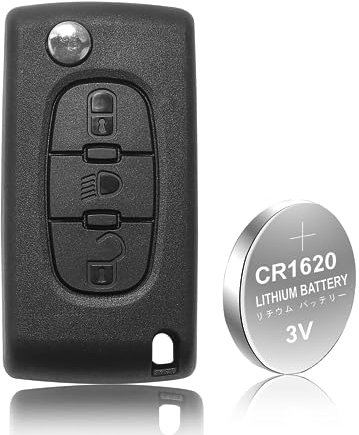 RED WOLF 3 Tasti Chiave Telecomando con Batteria Guscio Chiave per Peugeot 206 207 307 607 807 Citroen C4 Picasso C5 C6 C8 Jumpy Cassa del telecomando