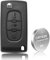 RED WOLF 3 Tasti Chiave Telecomando con Batteria Guscio Chiave per Peugeot 206 207 307 607 807 Citroen C4 Picasso C5 C6 C8 Jumpy Cassa del telecomando
