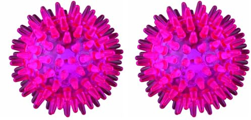 TRIXIE Blink-Igelball für Hunde, Orange, ø 5 cm, 50 Stunden leuchtdauer, Aktivierung bei Aufprall (Packung mit 2)