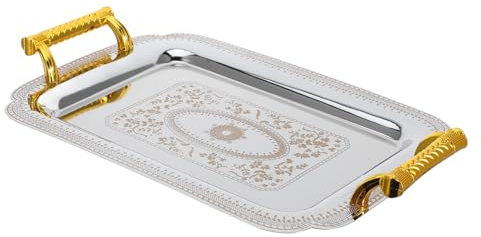 DECHOUS 1stk Tablett Golddekor Schreibtischablagen Behälter Für Lebensmittel Salatteller Make-up-aufbewahrungsorganisator Antike Schmuckschale Kalter Nudelteller Kochplatte Ktv Obstschale