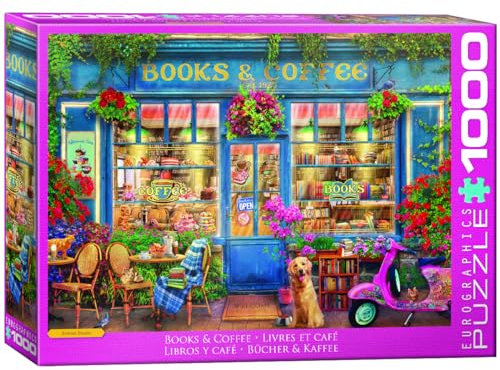 EuroGraphics 1000pc Books & Coffee Jigsaw Puzzle, Realistic Style, 19.25 x 26.5 Inches, 12+ Years