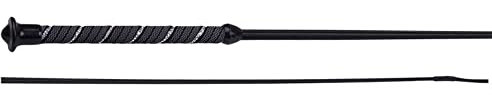 Start Dressurgerte, Reitgerte – wählbare Länge, Rutschfester Gummigriff, nylonummantelter Kern, solide Kupferbeschläge – Olympic (Schwarz, 110 cm)