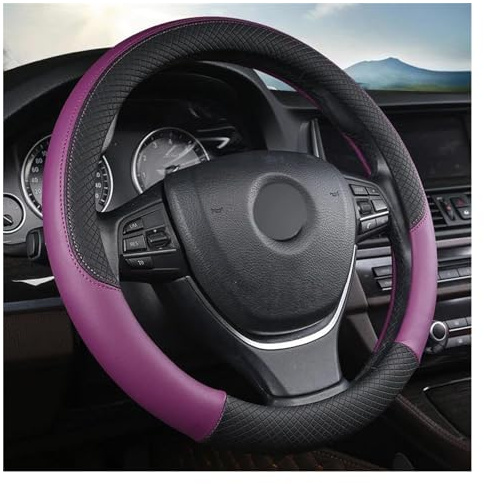 BIVOO Lenkradschoner rutschfeste Auto-Lenkradabdeckung Aus Mikrofaser-Leder Für VW T4 T5 T6 Für Multivan Für Caravelle Auto-Innenausstattung Lenkradbezug (Farbe : Violett)