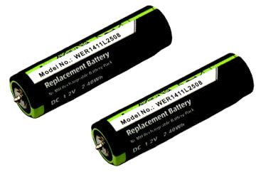 ChoyoqeR 2 Stück HFR-AA1100, HR 15/50, WER121L2504 Ersatzakku für ER121, ER1610, ES-LC60, WER1411L2508, WER2302L2507, WER2302L2508, WER2302L2509 H 20000 mAh/1,2 V
