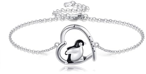 VENACOLY Pinguin Armband 925 Sterling Silber Pinguin Armbänder Pinguin Muttertag Schmuck Geschenk für Damen
