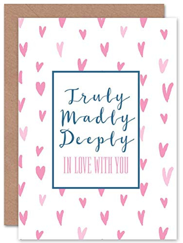 Wee Blue Coo Personalised Valentines Love Truly Madly Deeply You Romance Greeting Card Anniversary For Him Husband Partner Valentine's Day