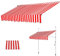 XRRJFYH Mehrere Farben, Markise Stoff, Markisenstoff für Balkon, Markisentuch für Terrasse, Mehrere Größen, Wasserdichtes 180 g/m² Polyester(Color:Red and White,Size:350cm/137.8in)