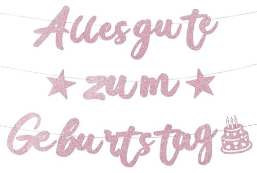Happy Birthday Girlande Banner Rosegold, Girlande Geburtstag, Geburtstagsgirlande Frauen MäDchen, Glitter Alles Gute Zum Geburtstag, Birthday Decorations