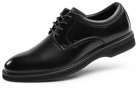 Cusolemore Zapatos de traje para hombre, con cordones, zapatillas de negocios, zapatillas de deporte, zapatos informales, punta redonda, suela exterior de goma, diseño ligero y suave, Color negro.,