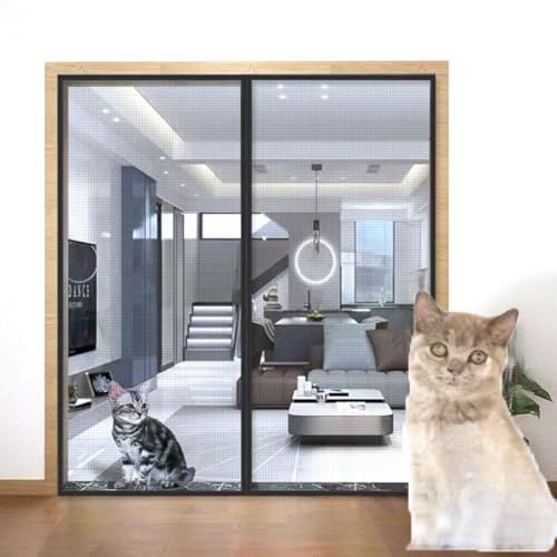 tylxayoxa Katzenschutz, Balkontür, 95 cm x 200 cm, Katzengitter für Balkon, Haustiergittertür, Katzenschutz für Tür, verhindert, dass Katzen ausgehen, für Wohnzimmer, Schlafzimmer, Küche (150 x 220 cm