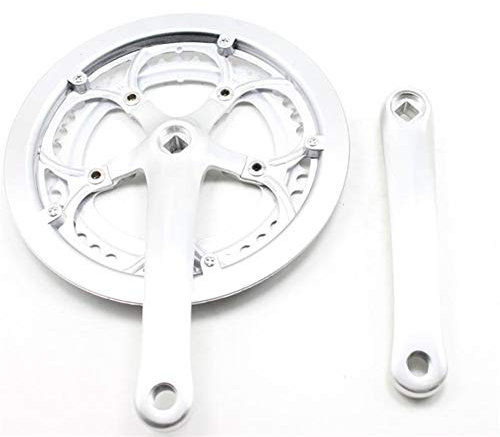 Guarnitura Bici,Guarnitura Perno Quadro MTB Bike Crank Set Speed Hollow Dente del Piatto Bike Guarnitura MTB della Bicicletta Crankset Sprocket(Silver)