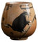 CAPIJIONG Ceramic Egg Shaped Tea Cup, Retro Hand-Painted Gilded Silver Chubby Cat Tea Cup-Dragon Egg Cup (Cat) -130ml