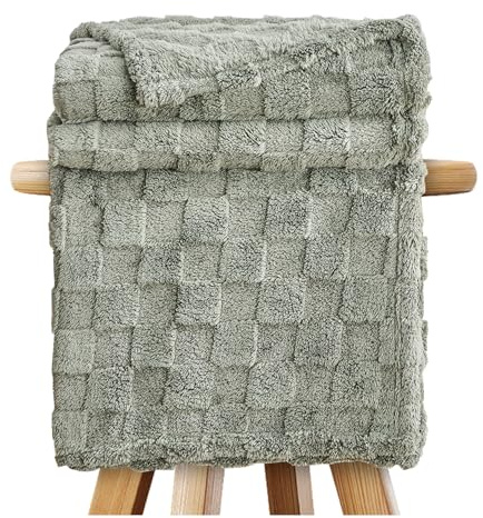 GC GAVENO CAVAILIA Throw Blankets - Fluffy Fleece Blankets For Bed, Couch, Sofa, Settee - Comfortable Thermal, Warm, Cosy Blankets & Throws - Stylish Jacquard Throw (130X180 cm) - Charcoal