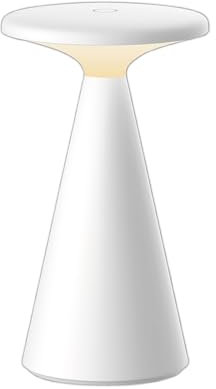 Müller-Licht LED-Tischleuchte Ivy White für Innen- und Außenbereich mit integriertem Akku, warmweißes Licht (2700 K), Helligkeit stufenlos dimmen mit Touch-Schalter, IP54 Wasser- und Staubgeschützt