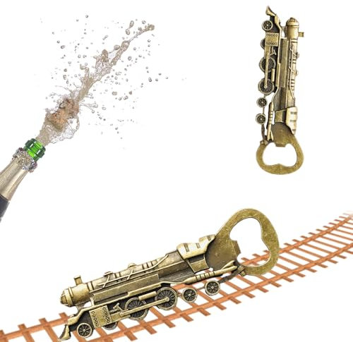 Zug Flaschenöffner, Dampflokomotive Flaschenöffner Eisenbahn Geschenke Biergeschenk für Männer Personalisierte Geschenke Männer Tragbarer Bierflaschenöffner für ihn, Vater, Ehemann, Opa, Freund
