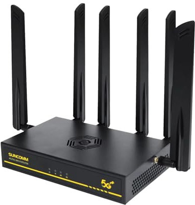 Suncomm O8 Pro 5G Dual-SIM Router WiFi 6 with MU-MIMO | Ultra High-Speed Smart Home CPE 5G NR NSA/SA | 2.5Gbps LAN | Qualcomm Snapdragon X75 Chip | 256 Connections | 1 year warranty