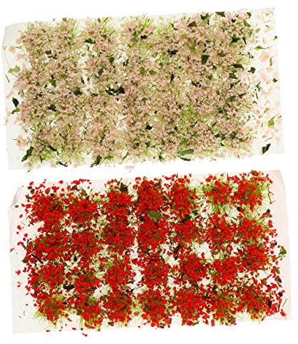 SHINEOFI 2 Kisten Grasschuppen Hecke Künstlich Blumen Anlage Pflanzen Scheibengardinen Statische Grasbüschel Mini-grasbüschel Miniaturornament Miniatur-landschaftsdekor Sandtischgras Harz