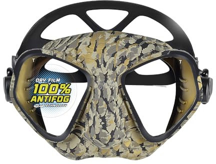 C4 Condo-R Tauchmaske für Apnoe, zum Tauchen, Schnorcheln und Tauchen mit Flaschen, Modell Black – Snake Camu – Carbon (Snake CAMU ANTIFOG)