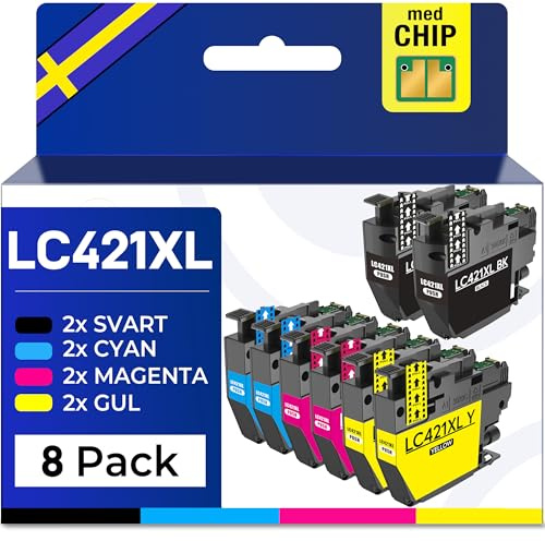 Supply Guy LC421XL Druckerpatronen kompatibel mit Brother LC421 LC421VAL Patronen für DCP-J1050DW DCP-J1140DW MFC-J1010DW Multipack 8 Tintenpatronen
