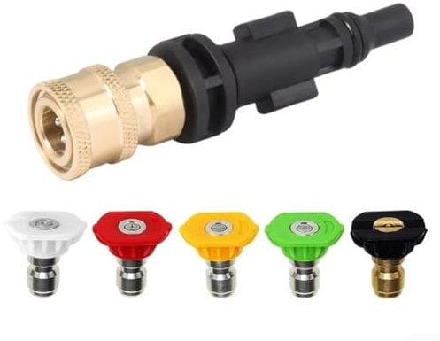 Hochdruckreiniger Schaumtopf 1/4 Zoll Quick Connect Adapter Düse Kit für Lavor für Parkside PHD, für VAX