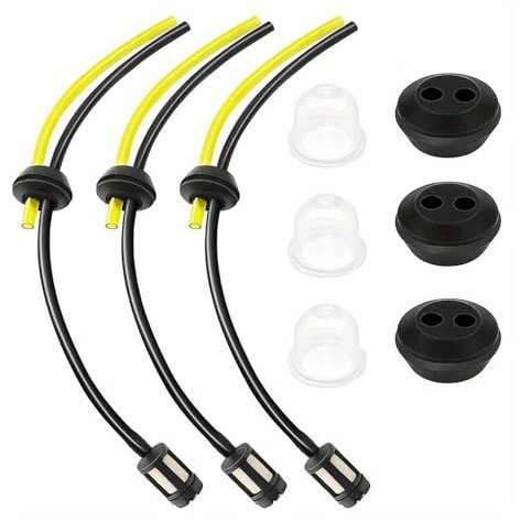 3 Sets Strimmer Fuel Line,Fuel Line Mower Fitting Kit,Petrol Strimmer Parts, Fuel Hose for Brush Cu-tter Brush C-Utter Trimmer Mower Hedge Trimmer