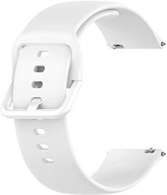 Wownadu Bracelet Compatible pour Fitbit Versa 2 / Lite, Versa, Blaze, Bracelets de Montre Femme Homme Silicone Sport Rechange Strap Blanc, S