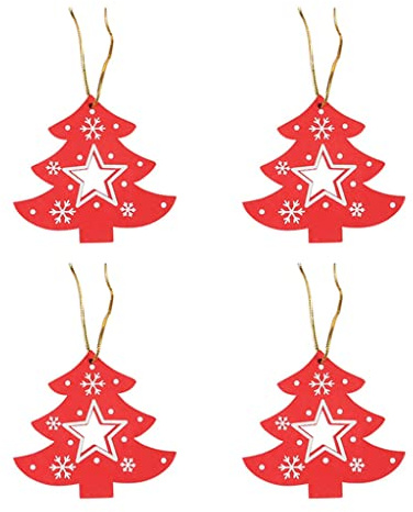 Colgante de madera de Navidad, copo de nieve, alce, estrella de madera, adorno colgante para árbol, hogar, fiesta, interior y exterior