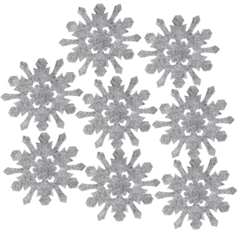 EPIGEIST 8stücke Teiliges Schneeflocken-Design Weihnachts-getränkeuntersetzer Aus Filz Hitzeisolierende Tassenmatten Für Kaffee Tee Geeignet Für Tischdeko Küchen Cafés Praktische Winter-DEK
