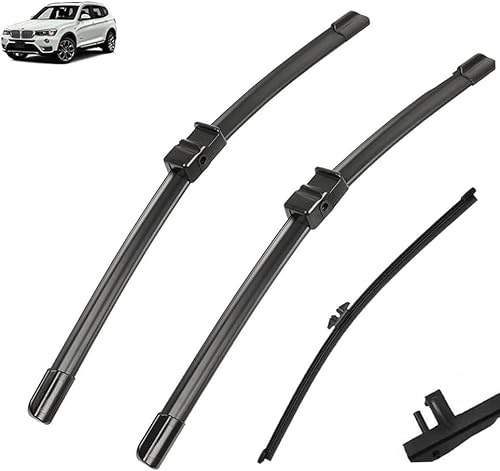 Auto-Scheibenwischer für BMW X3 F25 2010-2017, All-Weather Performance Front Heckwischerblätter Set Scheibenwischer Ersatz Kit