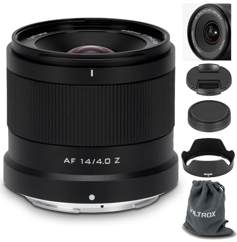 VILTROX 14mm F4.0 Z-Mount-Objektiv für Nikon, Vollformat Autofokus Ultraweitwinkel Festbrennweite für Nikon Z-Mount Kameras ZFC Z5II Z50II Z30 Z5 Z6II Z7II Z6III Z7 Z8 Z9 ZF Z6 Z50
