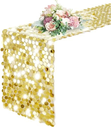 Tischläufer Weihnachten, Pailletten Tischdecke, 12x108 Zoll Weihnachtstischläufer, Glitter Tischläufer, Glitzernder Pailletten-Tischläufer, Tischläufers Pailletten, für Hochzeiten, Weihnachten