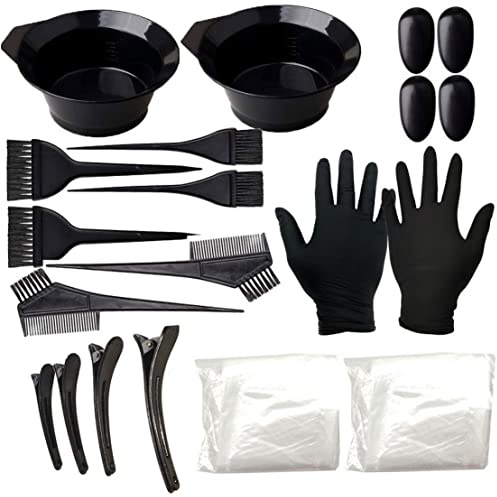 Hair Dye Tools Kit Hairdressing Brush Comb Earmuffs Mixing Bowl Hair Coloring Tools Set 22PCS