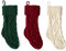 SAMGOO 3er Set Weihnachtsstrumpf Gestrickte Wolle Geschenktüte Hängende Strümpfe Weihnachtsdeko Weihnachtsschmuck Weihnachten 37CM (3er Set (rot, grün,weiß))