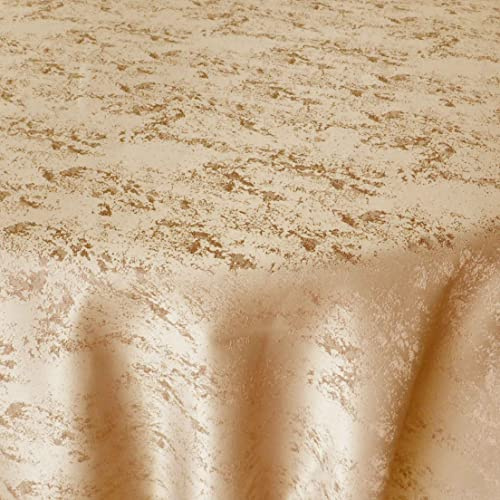 Jacquard Tischdecke Granit Tischdecke Oval Beige Sand 160 x 220 cm Meliert mit Lotus Effekt Größe & Farbe wählbar