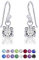 DTPsilver® Pendientes Colgantes Plata de Ley 925 con Cristal Swarovski® 6 mm - Pendientes Mujer Plata - Pendientes Pequeños Diamante