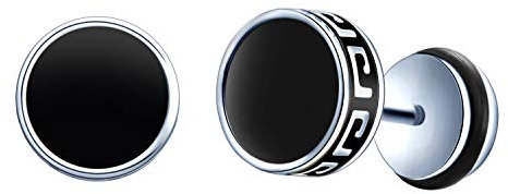 Feilok Damen Ohrringe Männer Ohrstecker Edelstahl Gestüt Stecker Herren Ohrringe Ohrstecker Ohrhänger Schwarz Silver Taper Fake Plug Tunnel