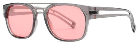 SHEEN KELLY Polarisierte quadratische Sonnenbrille für Männer und Frauen, Retro, rechteckig, verspiegelt, UV400-Schutz