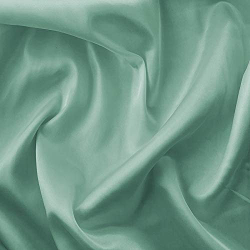 Silky Satin Liquid Fabric Plain Luxury Dress Craft Decoration Drape Dancewear Material 60 – 150cm Wide | Sold Per Half Metre (Mint Green)