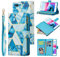 UEEBAI Wallet Case for iPhone 7 Plus iPhone 8 Plus, Premium PU Leather Magnetic Closure Geometric Marble Pattern Handbag Zipper Pocket Case Kickstand Card Slots Shockproof Flip Cover - Blue#2