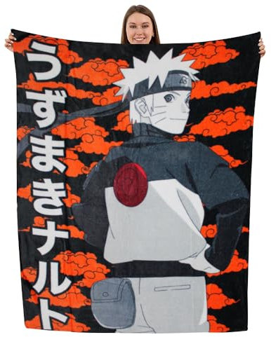 Just Funky Naruto Shippuden Fleecedecke, 114,3 x 152,4 cm, Anime Merch, Naruto Merch, mit Naruto Uzumaki, Anime-Geschenke, Sofa-Decke, offizielles Lizenzprodukt
