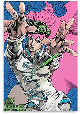GNKIO Jojos Bizarres Abenteuer-Anime-Poster Rohan Kishibe Leinwand Kunst Poster und Wand Kunst Bild Druck Moderne Familie Schlafzimmer Dekor Poster 12x18inch(30x45cm)
