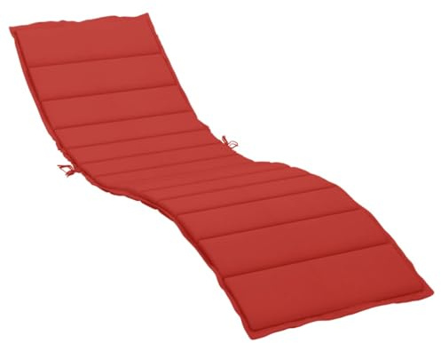 vidaXL Auflage für Liegestuhl, Stoff, rot, 200 x 60 x 4 cm