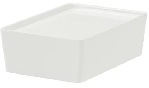 I-K-E-A KUGGIS Storage Organizer Container Box with lid, white Plastic 18x26x8 cm + 1 Free Shoe Bag