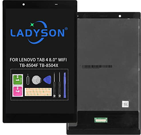LADYSON Écran de rechange pour Lenovo Tab 4 8 WiFi 8504 TB-8504F TB-8504X Écran LCD Matrix Touch Screen Digitizer Panel Sensor Glass Tablet Assembly Parts Kit de réparation avec outils (Noir)