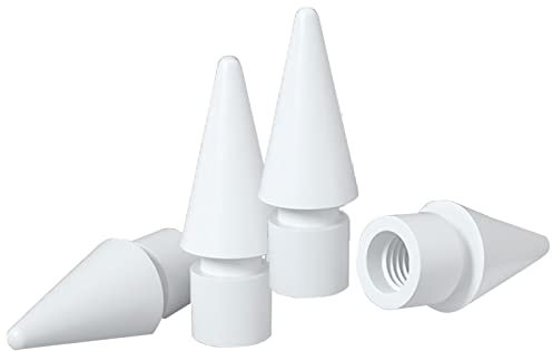 4 Stück Spitzen Ersatz für Apple Pencil 1/2/Pro Generation, Hochempfindliche Ersatzspitzen und Präziser Steuer Stift/Eingabestift Nib für iPad Pencil (Weiß-A)