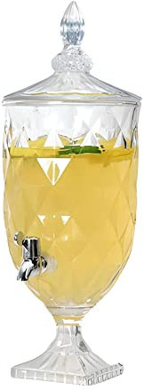 Diamond Pattern Crystal Glass Drink Dispenser 4.8L - Single - Barware, Drinks Dispenser